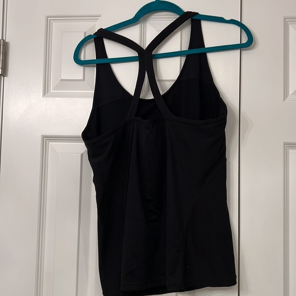 Black Racerback Sports Tank with Built In Bra - Picture 2 of 2
